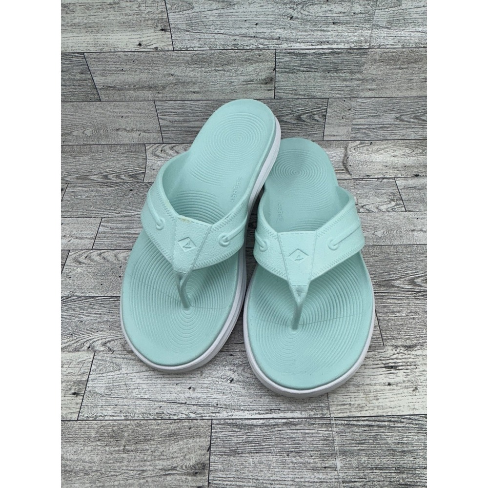 Sperry Flip Flop Sandals Mint Green Mens 10 Womens 12 Water Friendly Beach Thong
